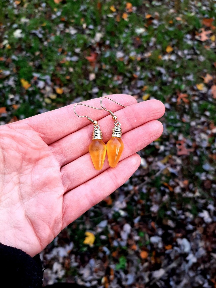 Light Yellow Bulb Earrings