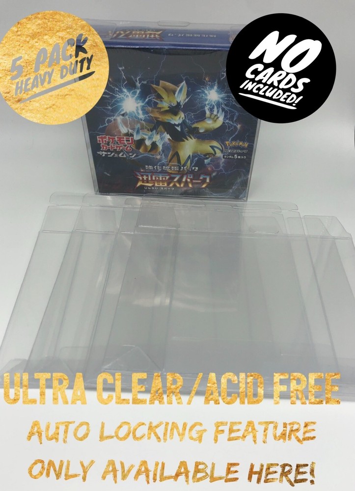 Pokemon Booster Box Plastic Protector For Medium Japanese boxes x5