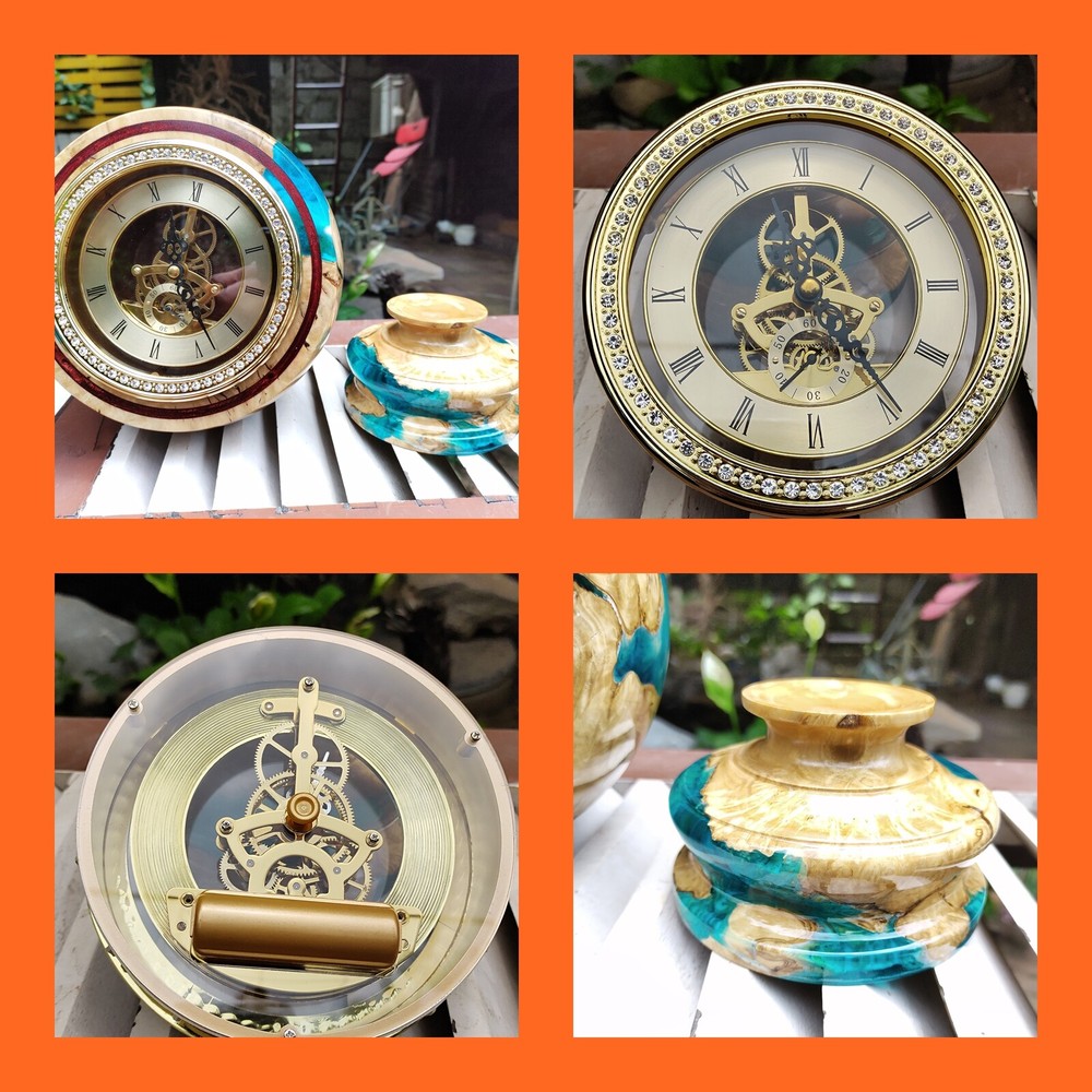 Decorative Handmade Epoxy Clock high quality ,epoxy mantel clock,decor clocks