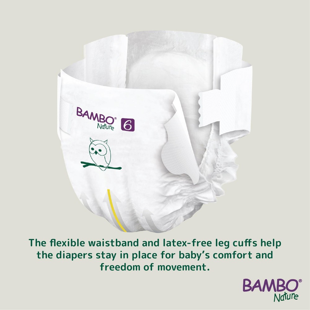 Bambo Nature Size 6 Diapers 120 Count Hypoallergenic