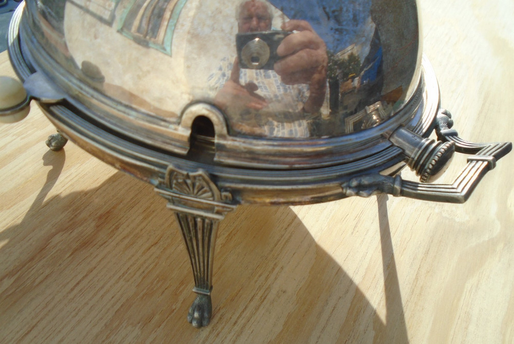 Breakfast Warmer Hallmarked Rolltop England Silverplate