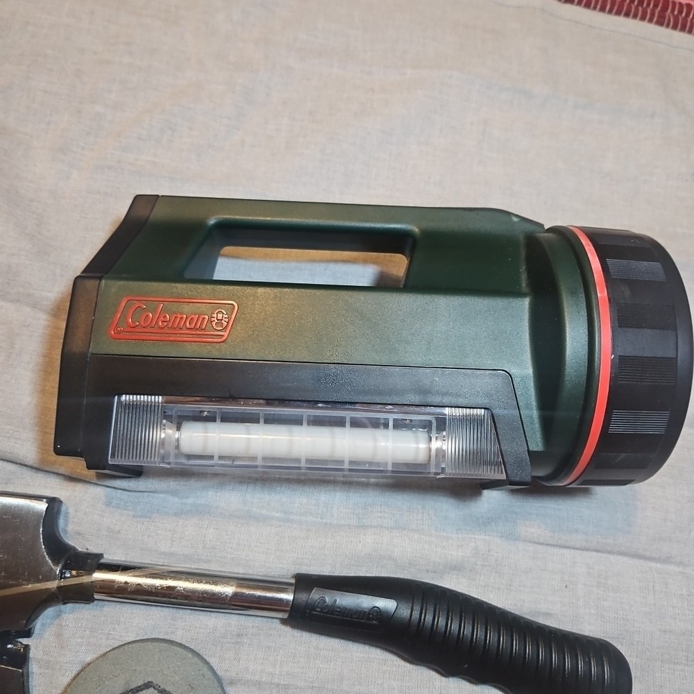 Coleman Camping Bundle Lamp, Knife, Hatchet and Sharpner