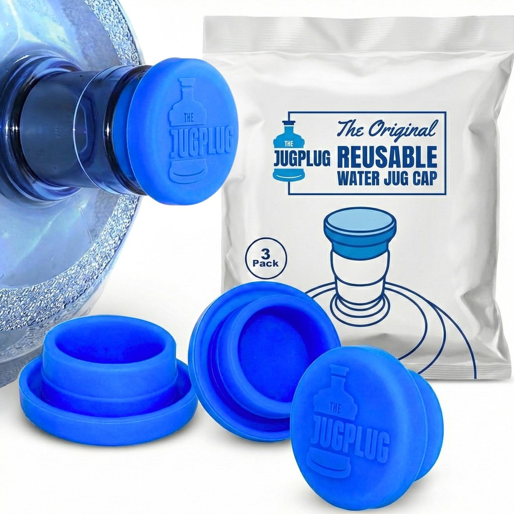 Jug Plug The Original 5 Gallon Water Jug Cap Reusable - No Spill Silicone 5 G...