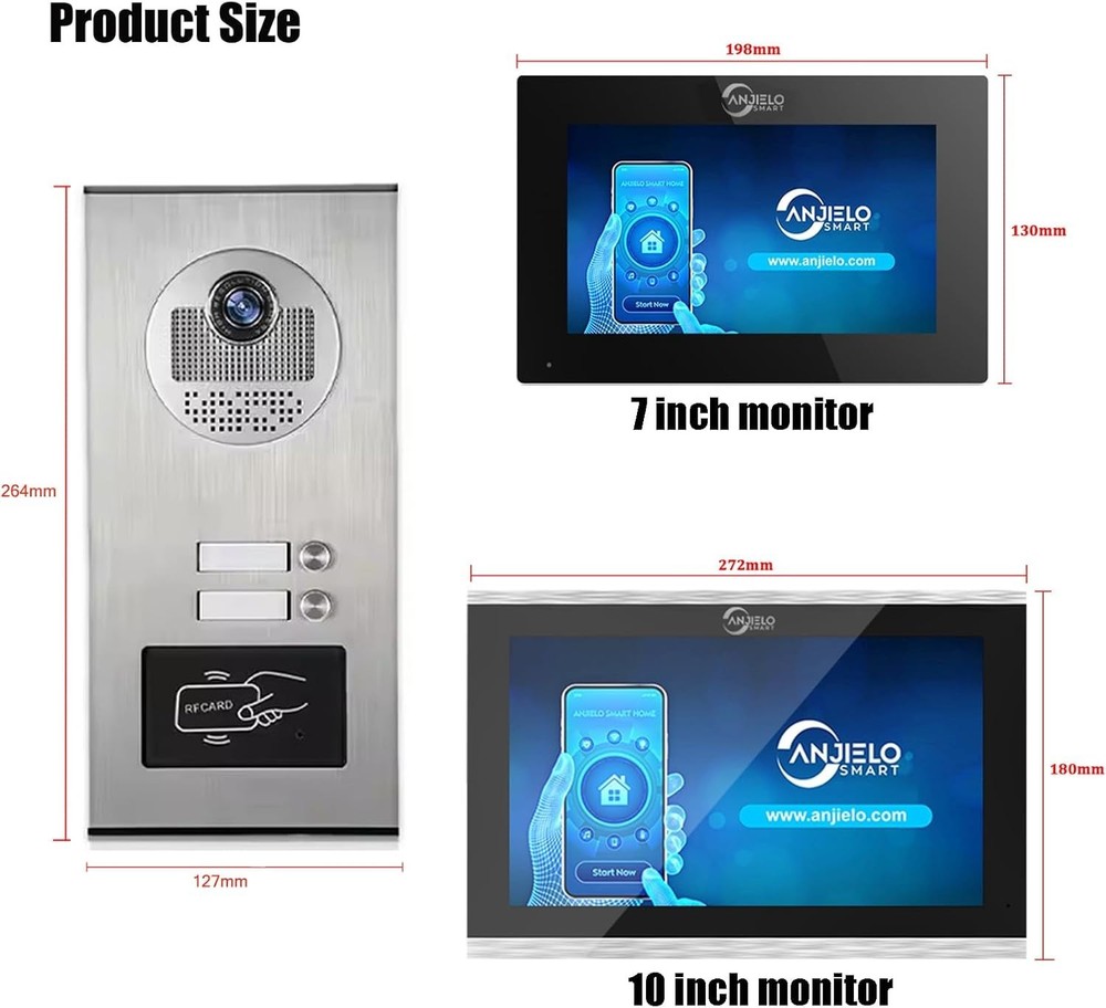 10-Inch Touchscreen Smart Video Intercom for 2 Units – with Motion Detection,