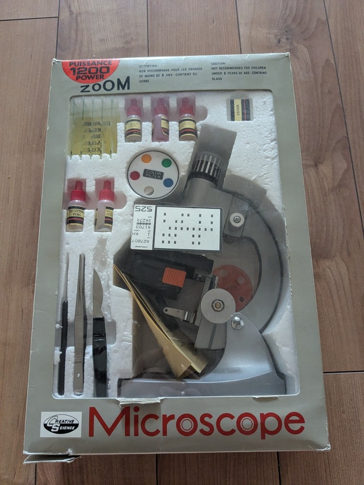 Vintage Creative Science Microscope 1200x Zoom New Retro Science Kit