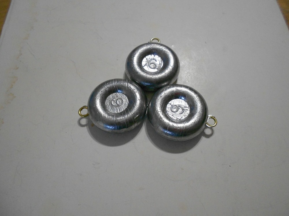 45 - 6 OZ   FLAT ROUND RIVER SINKERS
