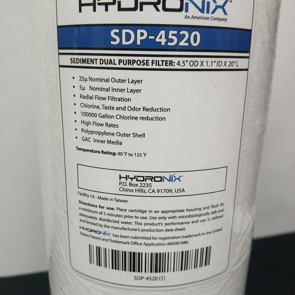 Hydronix SDP-4520 4.5" x 20" Radial Flow GAC Filter