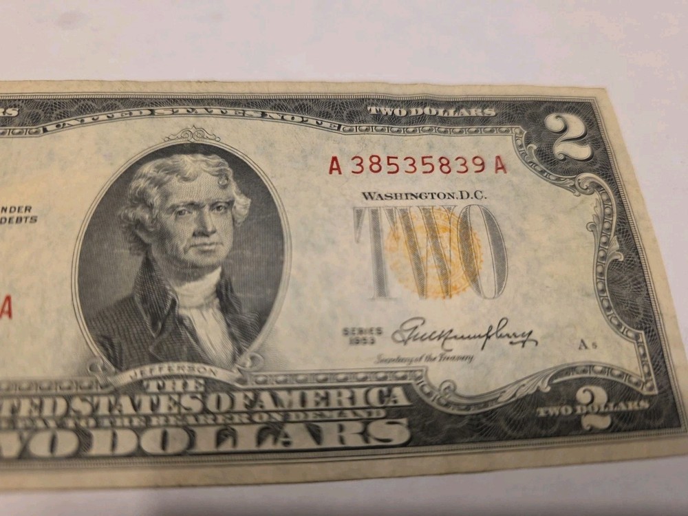 1953 B $2 YELLOW Seal Note