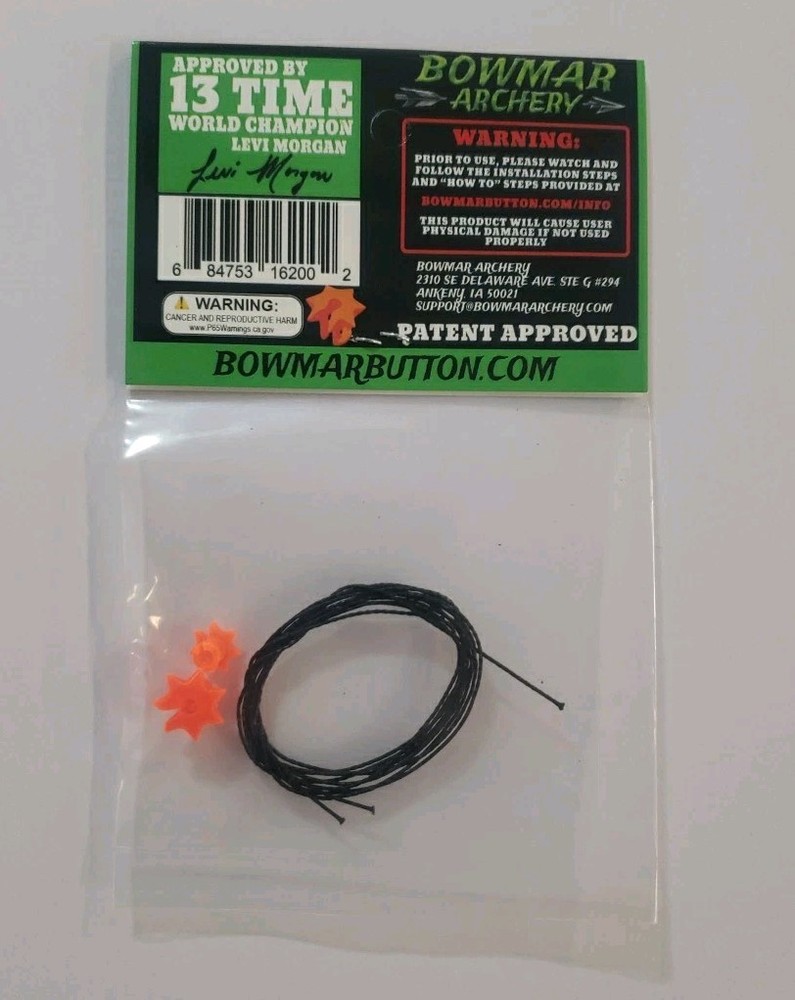 Bowmar Archery Nose Button 2 Piece Orange