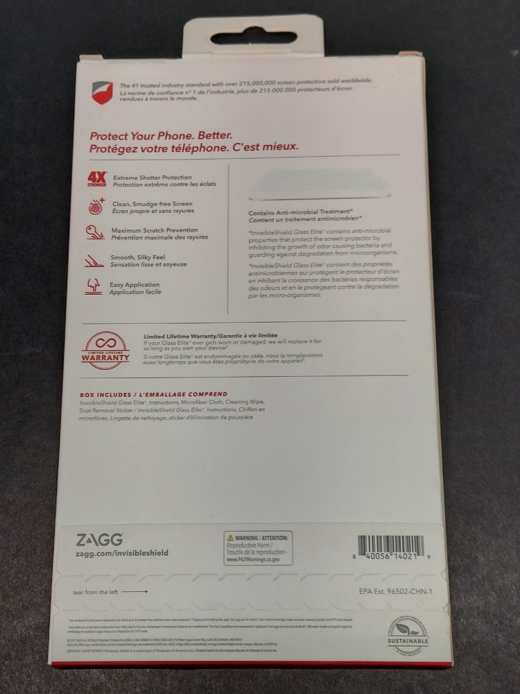 ** Invisible Shield Glass Elite+ Screen Protector ** Nintendo Switch [Unopened]