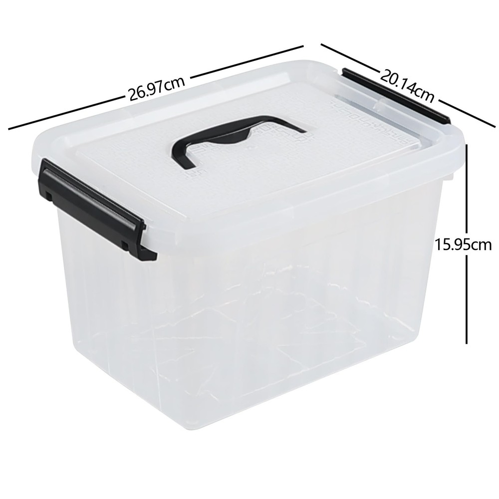 4 Packs Plastic Stackable Storage Container Bin with Lid and Latch, Plastic L...