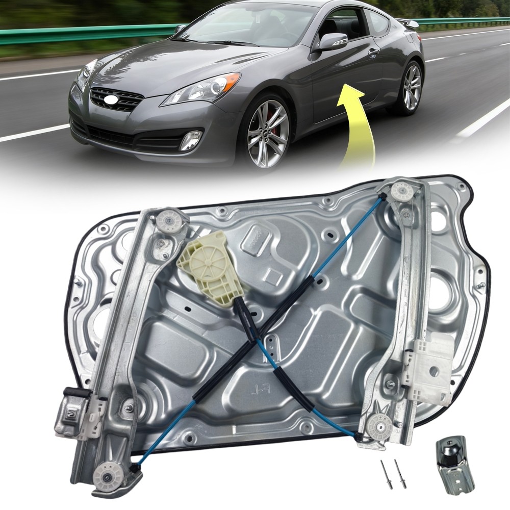Front Left Power Window Regulator w/Panel for Hyundai Genesis Coupe 2010 -2016