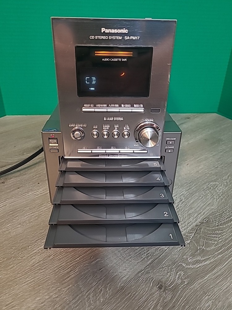 Panasonic SA-PM17 Stereo System 5 Disc Changer Main Unit Only Working