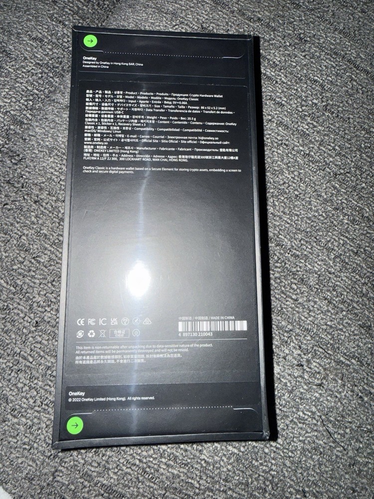 OneKey Hardware Crypto Wallet Classic Bluetooth