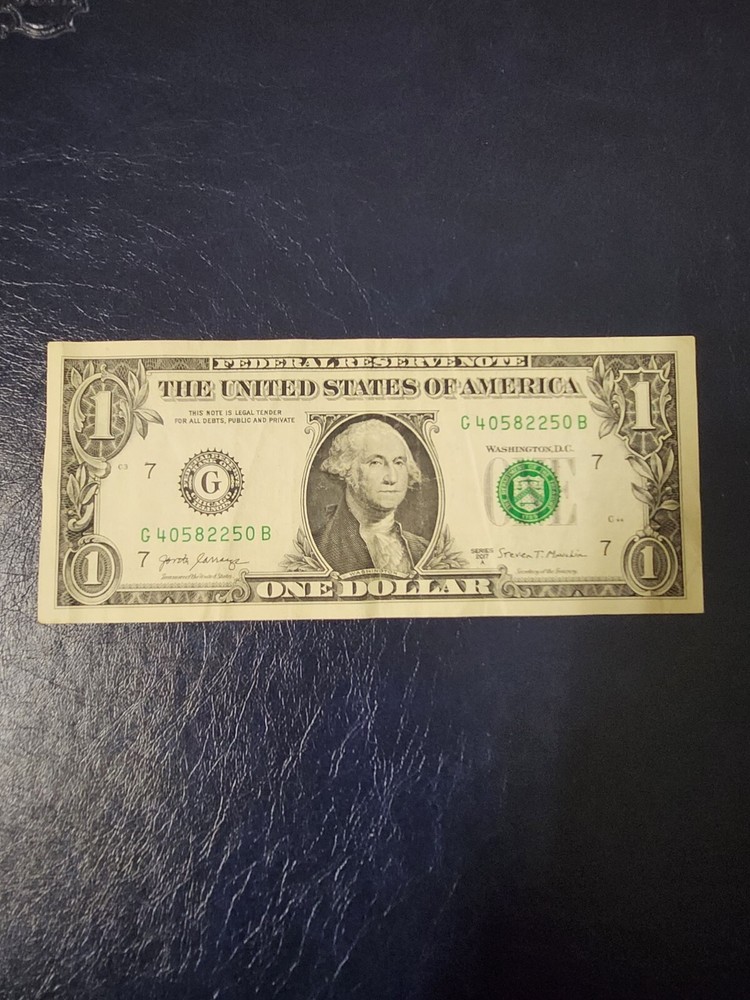 Gutter Fold Error One Dollar Bill 2017 Series Paper Currency