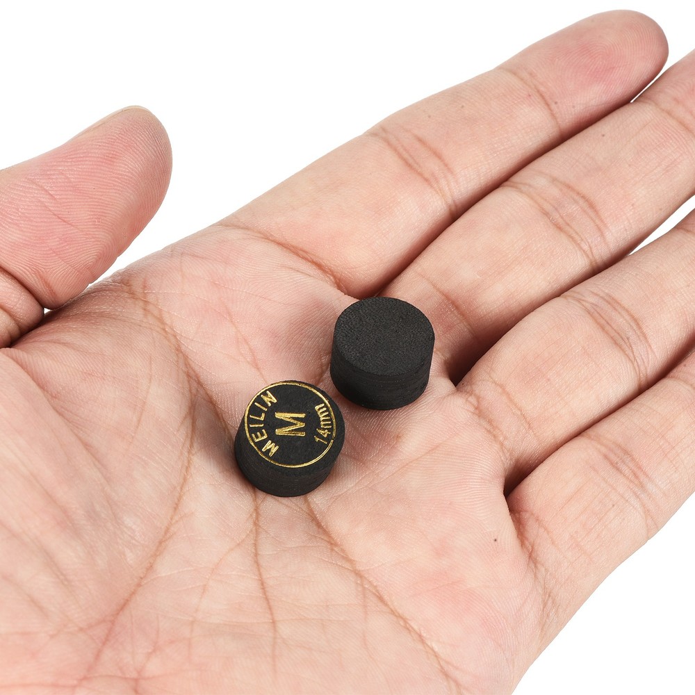 14mm Billiard Stick Tips, 4pcs Medium Multiple Layer Billiard Accessories, Black