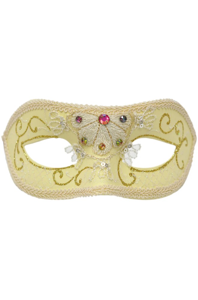 Pavone Dazzle Masquerade Mask (White)