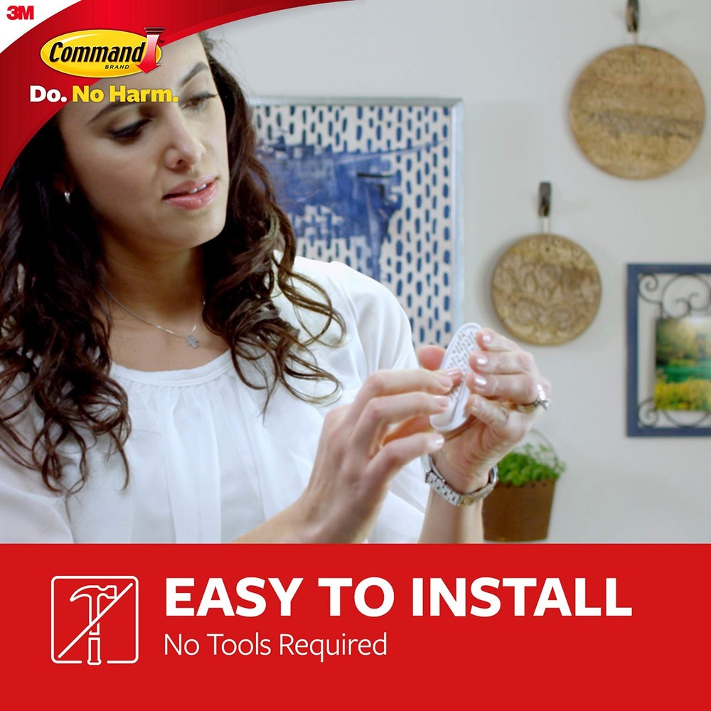 Command Medium Designer Hooks, 2 Hooks and 4 Strips, Medium, White