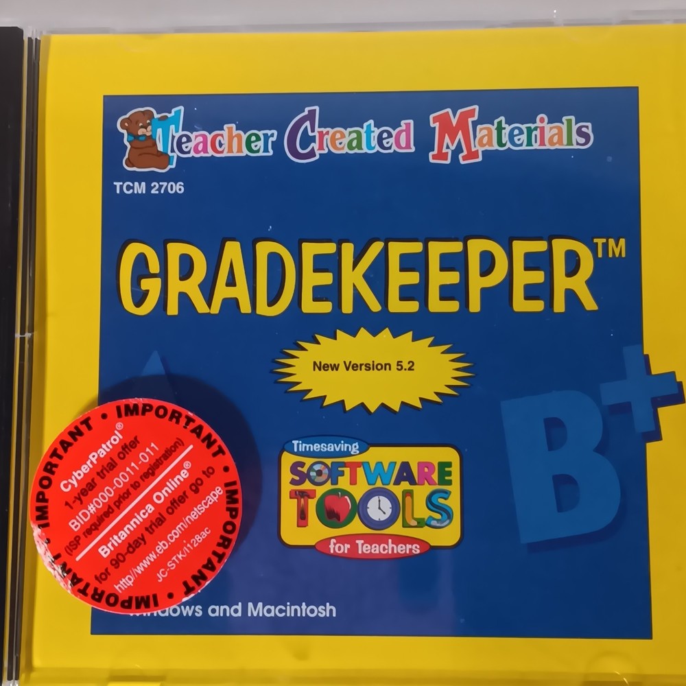 Vintage Software Tools, Gradekeeper, Teacher Created Materials Sealed CD-ROM