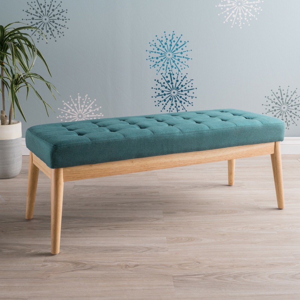 Anglo Modern Mid-Century Fabric Bench