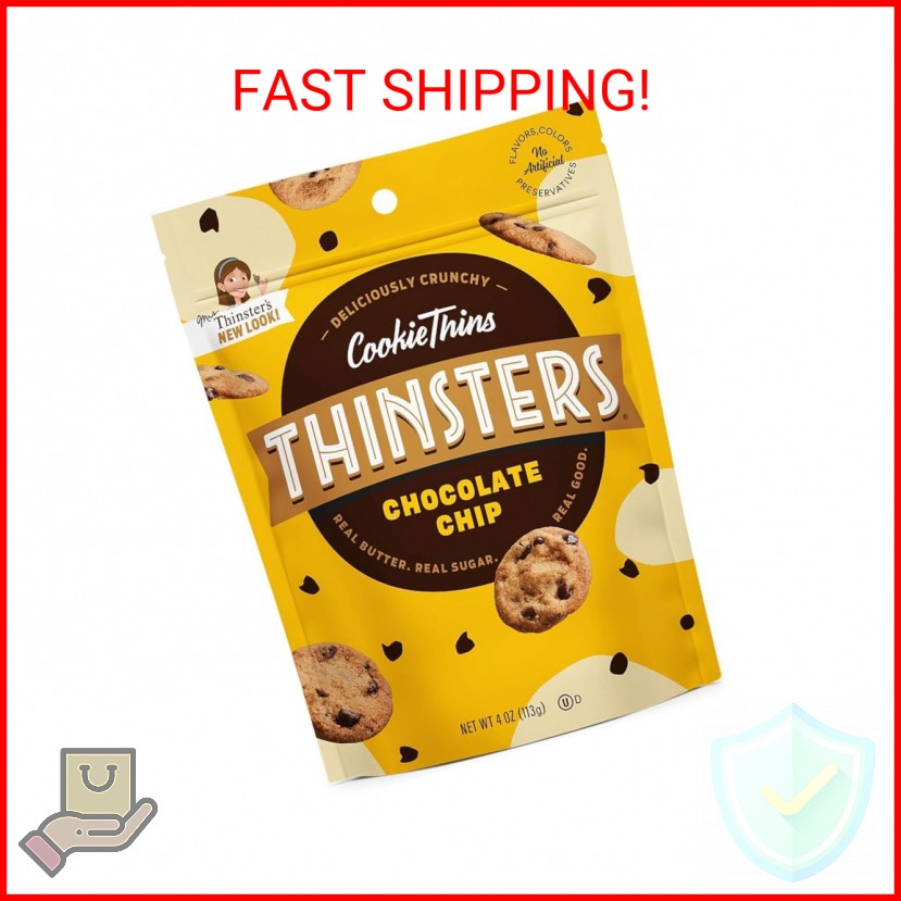Thinsters Cookies, Chocolate Chip Cookie Thins, 4 oz Pack