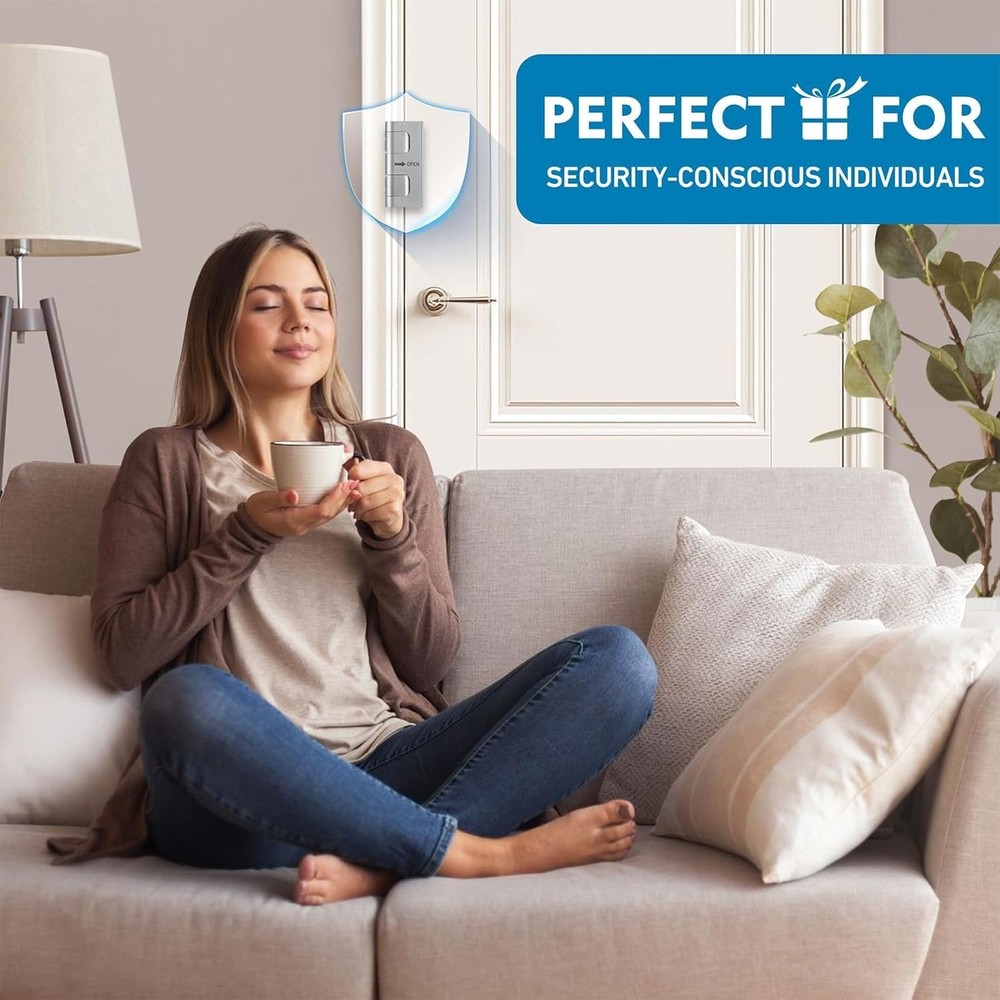 Home Security Door Reinforcement Lock, 800 lbs Force for Front 1 Pack, Silver