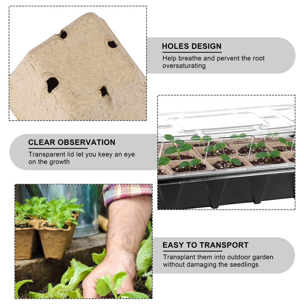 Aodaer 247 Pack Seed Starter Kit Including Peat Pots for Seedlings Seed Start...