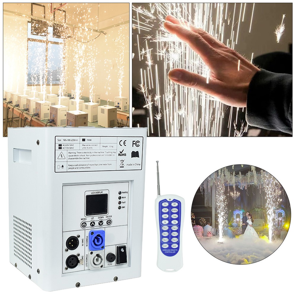 2PCS 750W Cold Spark Machine Stage Effect Firework Machine with Road Case