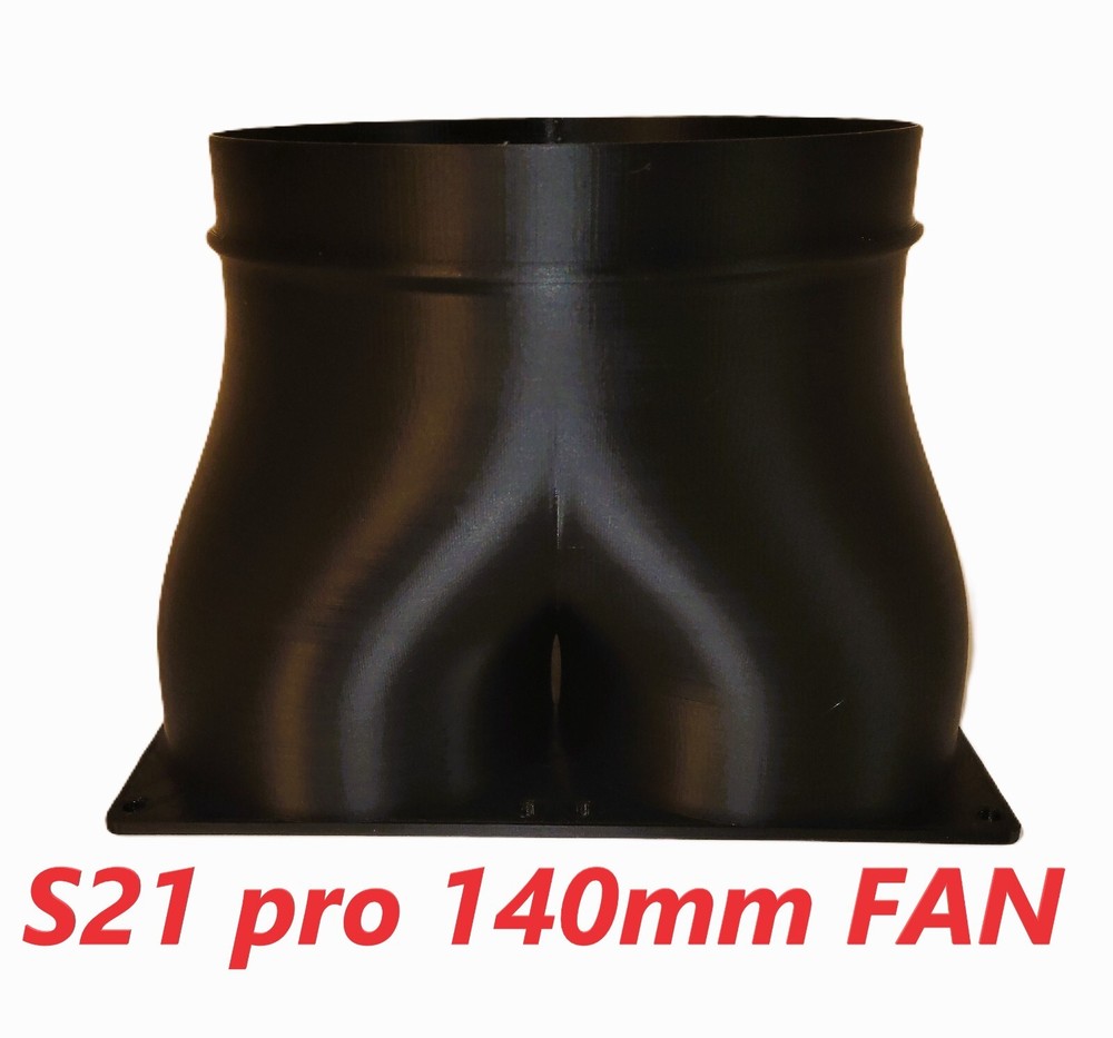 Bitmain S21 Pro Shroud 8" Low restriction  (Long radius exhaust adapter)