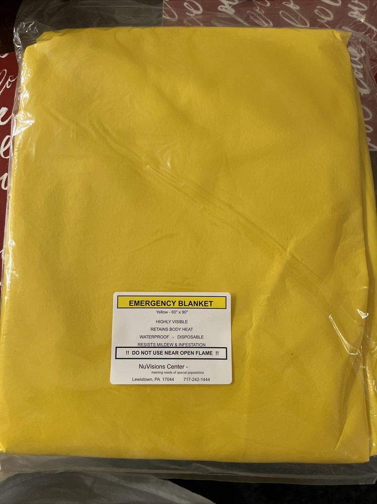 Emergency Blanket Disposable Size 60"x90" Yellow