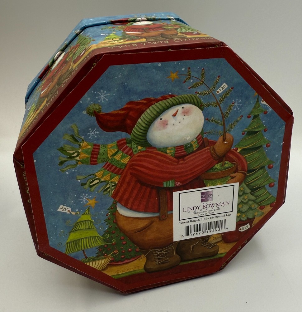 Snowman Lidded Wicker Basket, Gift Boxes 5pc Set