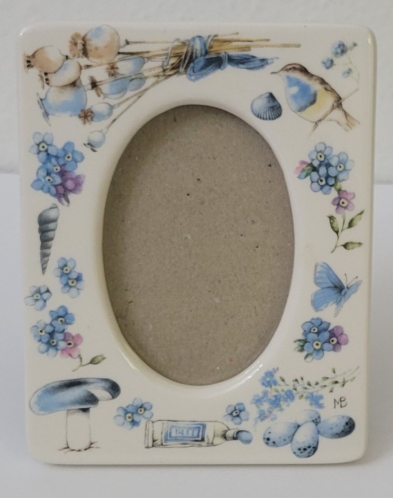 Blue Ceramic Nature Frame 3.75 X 4.75"