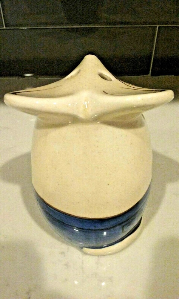 Ceramic MOUSE Parmesan CHEESE SHAKER in Blue Jeans 5"