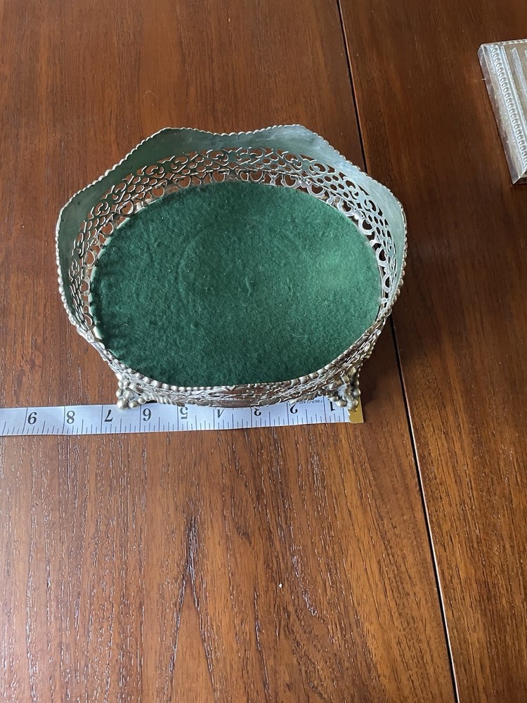 Table Centrepiece/ Large Coaster Ornate Silver Plated Pierced Decoration