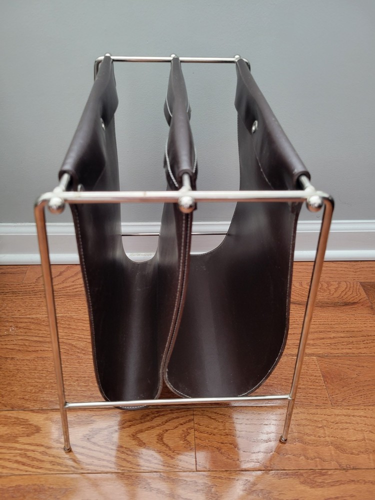 MCM Jacques Adnet-style sling-style magazine holder