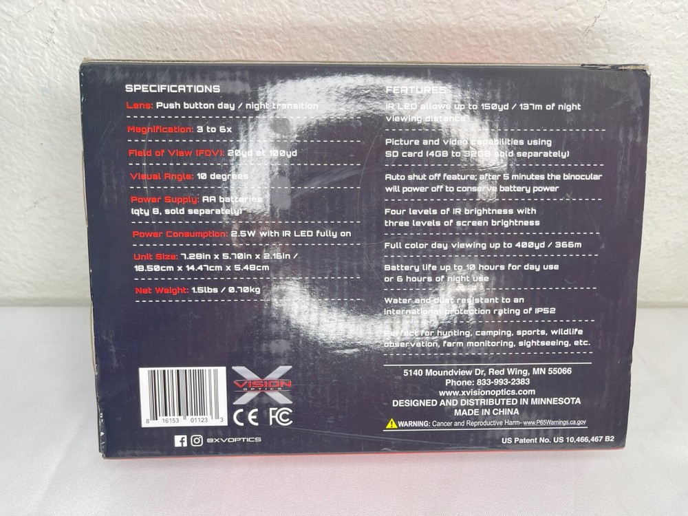 Vision Optics Night Vision Deluxe Binocular XANB30 - Authentic New Open Box