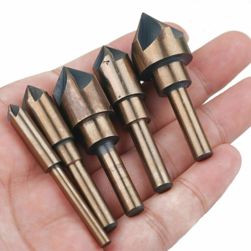 5pcs HSS Industrial Countersink Drill Bit Set Counter Sink Chamfer Angle US Ship
