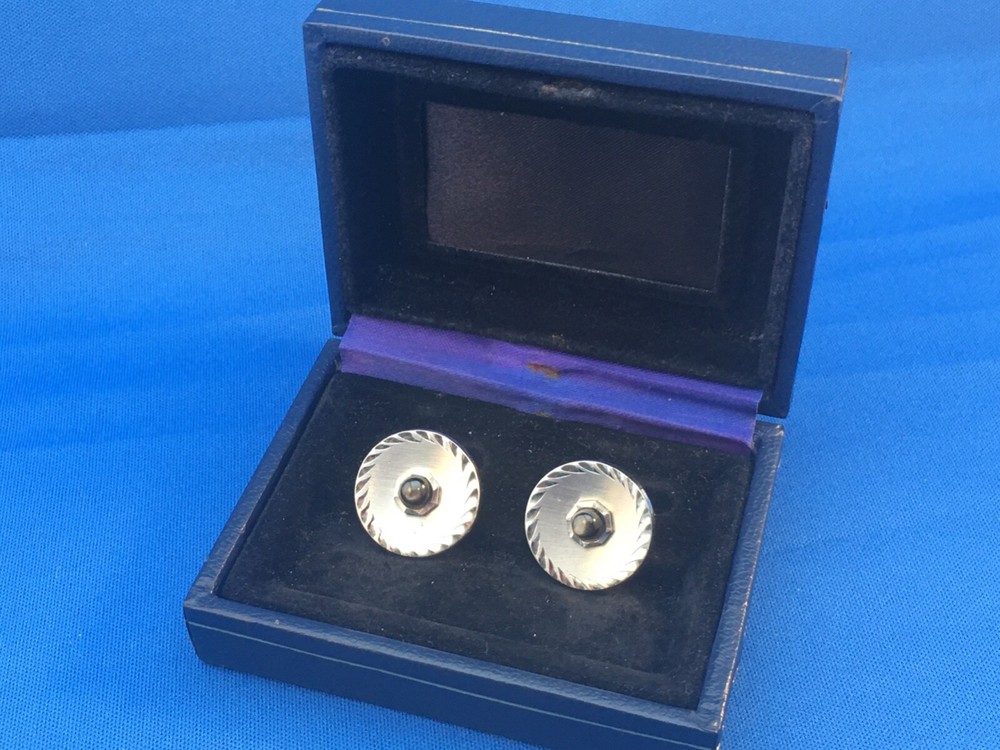 Vintage Sterling Silver Mid Century Modern Cufflinks