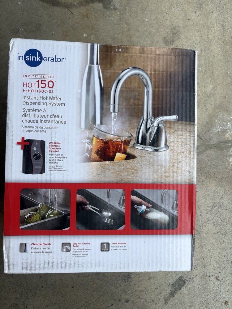 InSinkErator H-HOT150C-SS Water Dispenser - Chrome NEW SEALED SAME DAY SHIP
