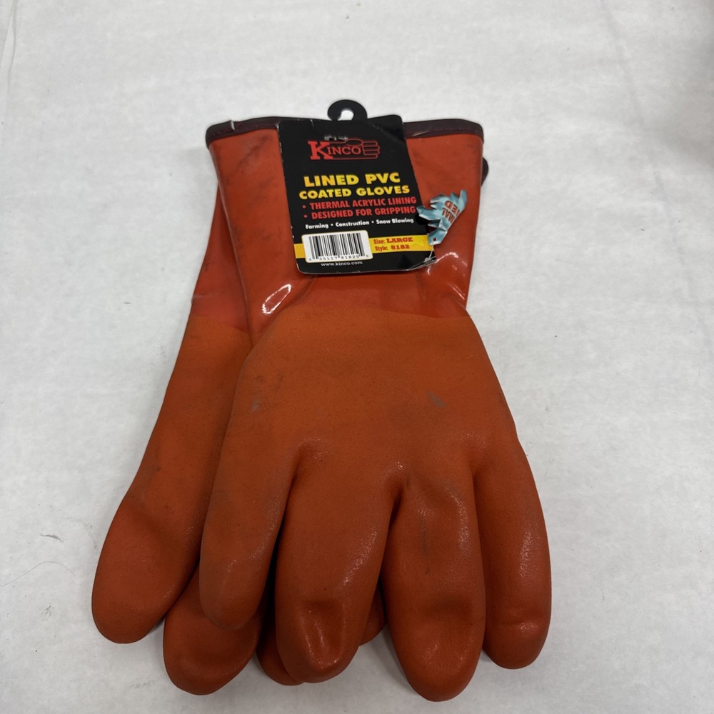 Kinco 8182-L Fully-Coated Orange Work Gloves, Large