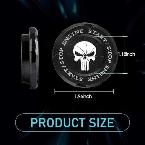 Push Start Button Cover, Personalized Skull Rotary Type Ignition Switch