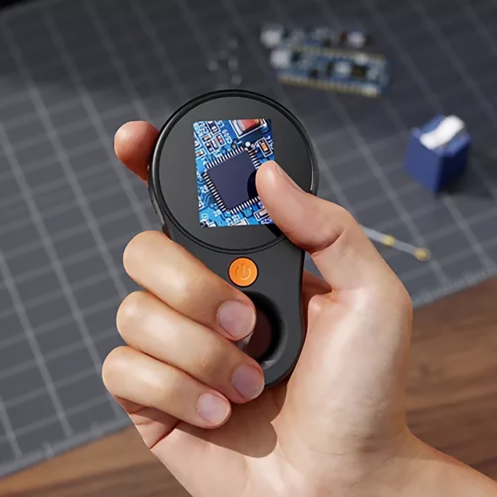 1Pc Black 500X Handheld Digital Microscope 2 Inch IPS Screen Microscope Camera.