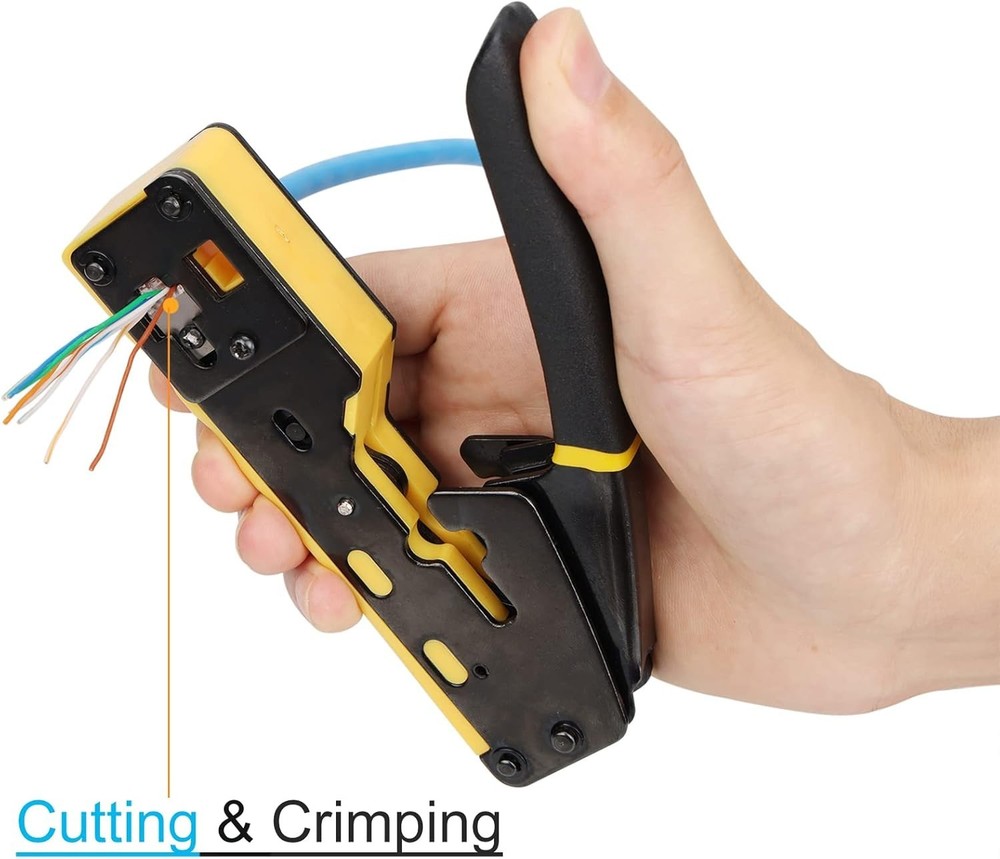 Complete RJ45 Crimping Kit - Includes Cable Tester, Connectors & Ergonomic Tool