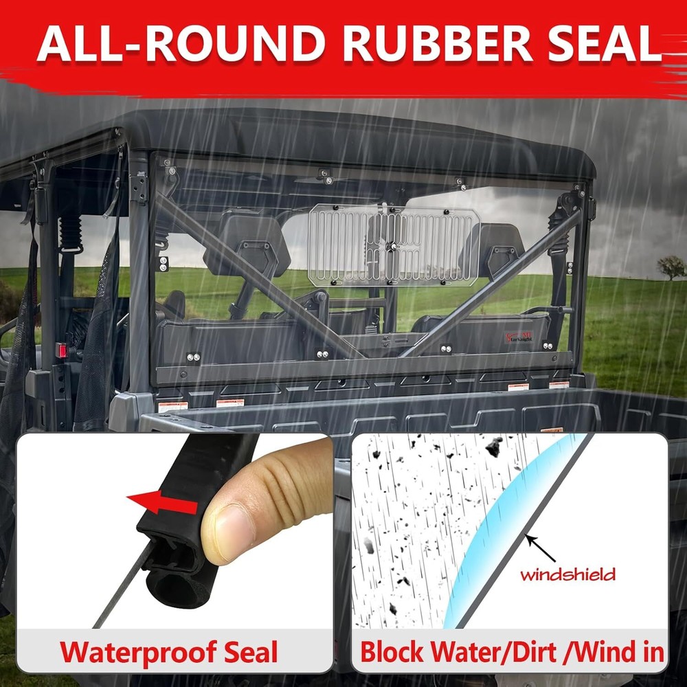 For 2019-2025 UFORCE 1000 1000XL Vented PC Back Window Windshield Panel US