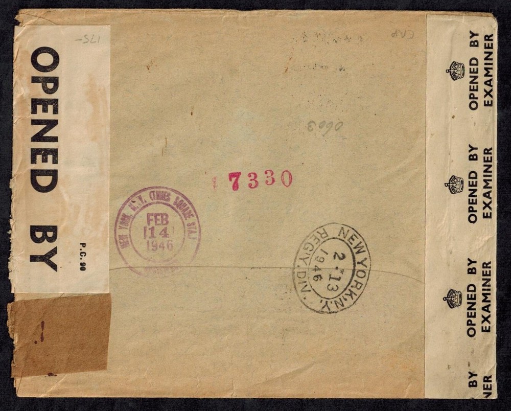 WWII Dual Bermuda Censor Cover & Seized, Held By British Censor