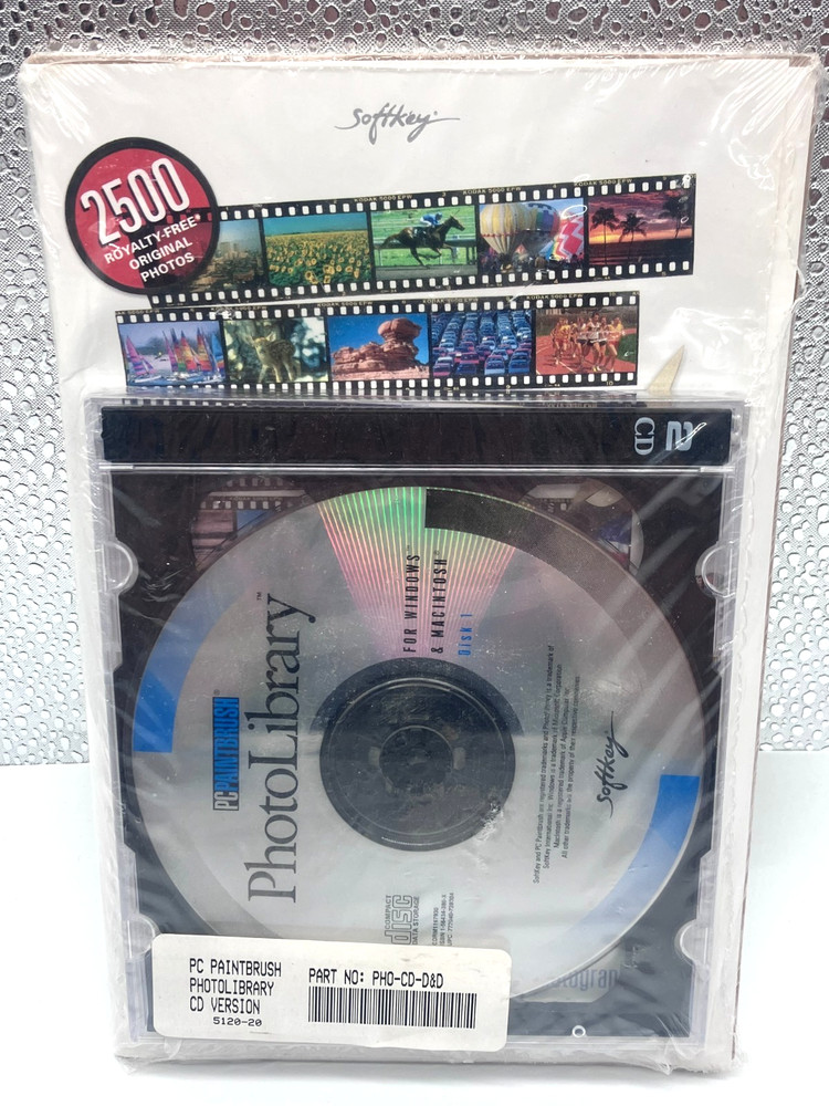 PC Paintbrush Photo Library For Microsoft Windows Softkey CD Sealed
