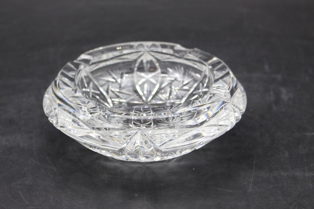 Heavy Crystal Ashtray Starburst Pattern