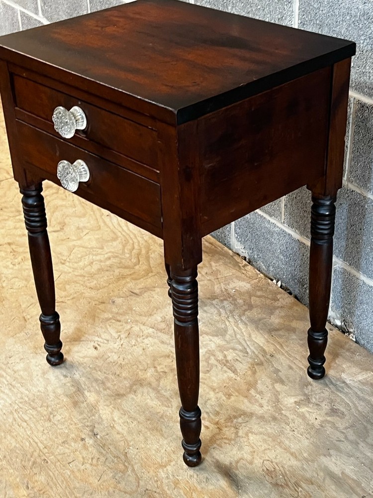 antique cherry table 2 drawer night stand end table work original