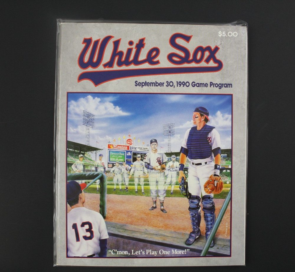 1990 MLB Chicago White Sox program / Comiskey Park final game / Thomas debut (A)