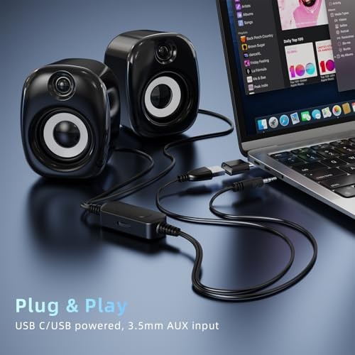 Computer Speakers for Desktop PC,Desktop Gaming Speakers,Small Computer Black